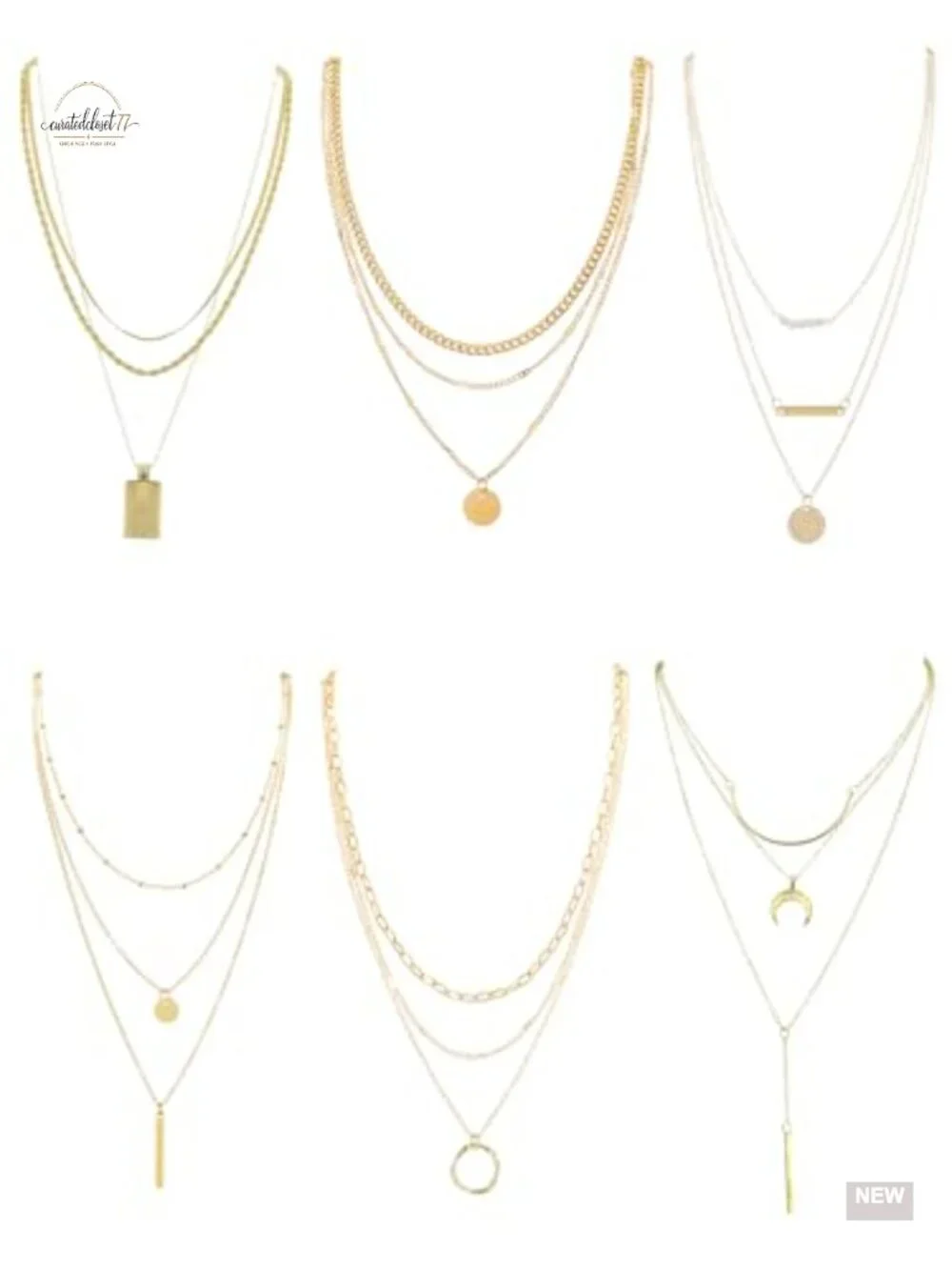 6 Pcs Gold Plated Beaded Heart Choker Boho Teal Necklace Set with Map Coin Bar